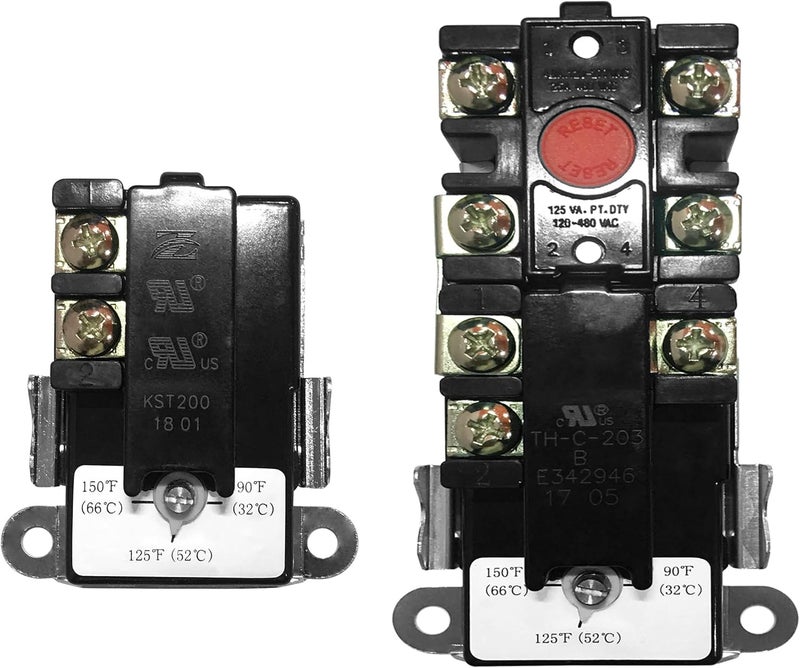 DROMIX EWH-00 Electric Water Heater Thermostat for double element Heater, Includes 1x Upper Thermostat and 1x Lower Thermostat, Universal type for TOD & APCOM type, Fit for Most Electric Water Heaters - Image 1